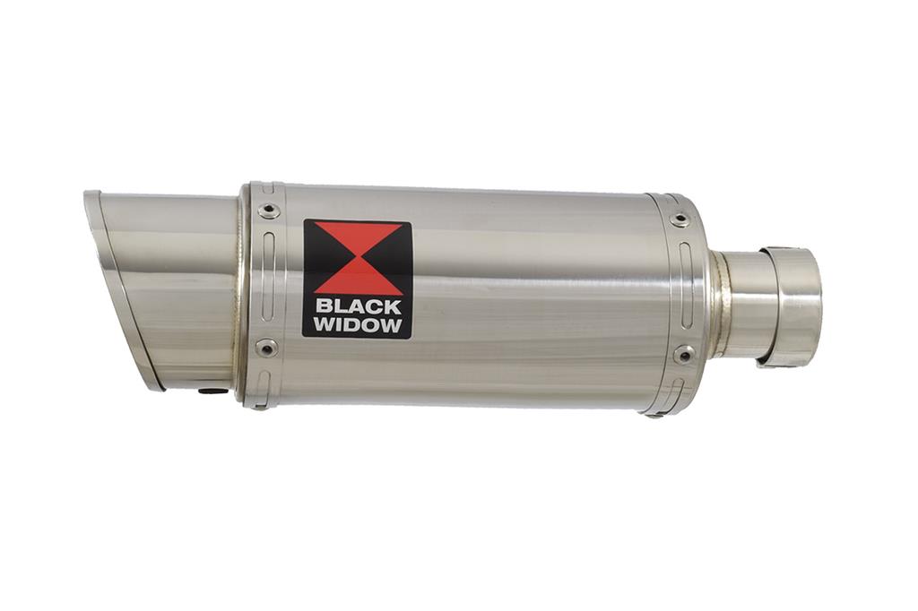 BLACK WIDOW STAINLESS STEEL EXHAUST SILENCER END CAN 200mm